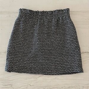 J Crew Tweed Black and White Mini Skirt With Pockets